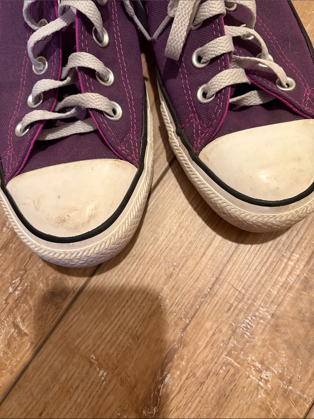 Converse Low Top Sneakers in Deep Purple with White Accents - Picture 3 of 5